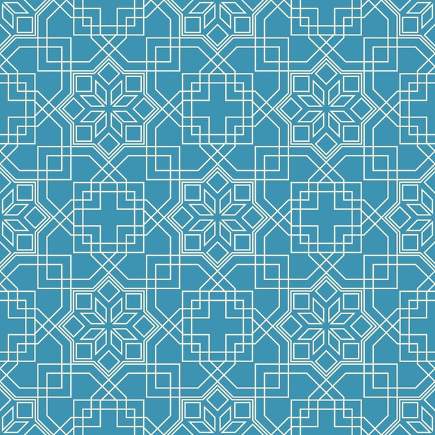 Seamless texture with arabic geometric ornament Vector linear pattern