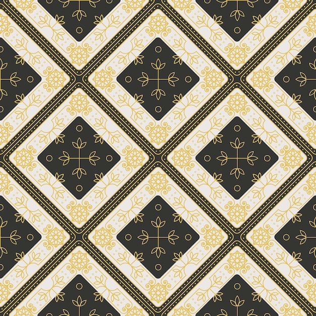 Seamless texture with arabic geometric ornament vector vintage pattern