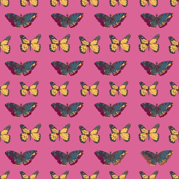 Бесшовная текстура с бабочками