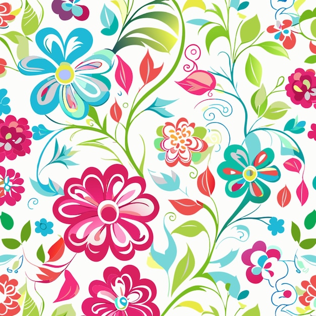 seamless texture with flowers endless floral wallpaper vector illustration