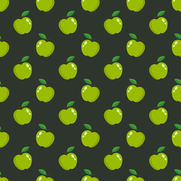 Vector seamless texture with a pattern of green apples