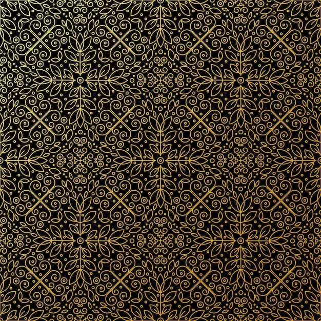 Seamless texture with vintage geometric ornament Vector thin line art pattern