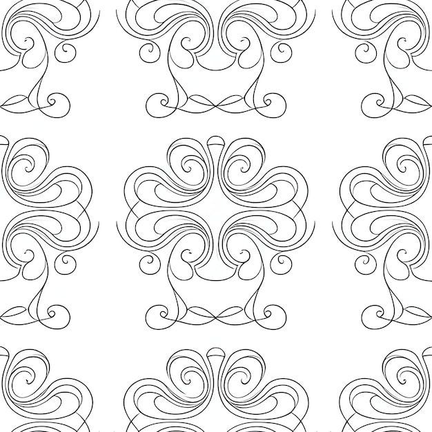 Vector seamless tile pattern of abstract smoke swirls on a pastel gray background