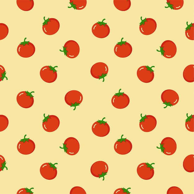 Vector seamless tomato icon template, tomato pattern background