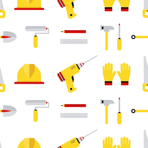 Vector seamless tools pattern. construction tools vector