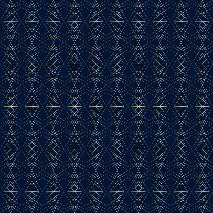 Vector seamless trendy abstract geometric pattern art deco style gradient gold dark blue background vector