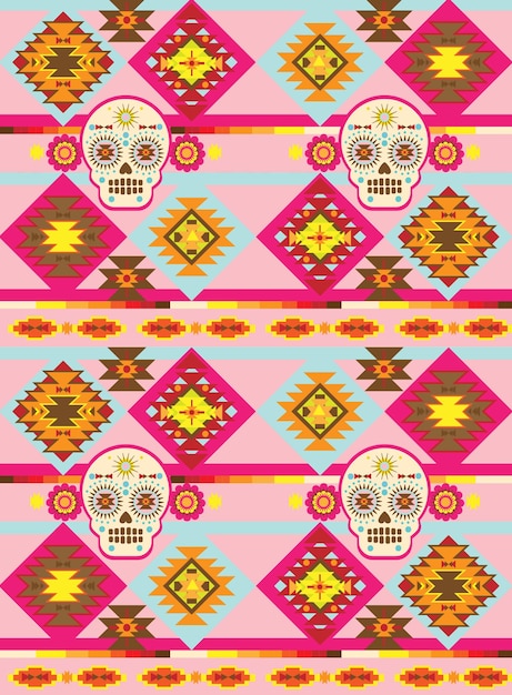 Vector seamless tribal navajo brick pattern indian style