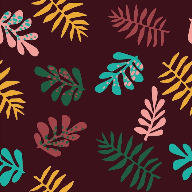 Vector seamless tropical pattern with palm leaves.