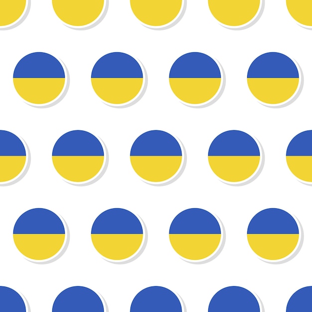 Seamless Ukraine flag sticker pattern