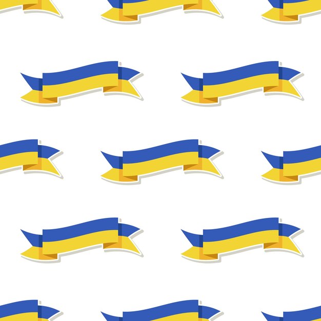 Seamless Ukraine ribbon pattern