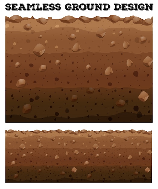 Vector seamless underground with different layers