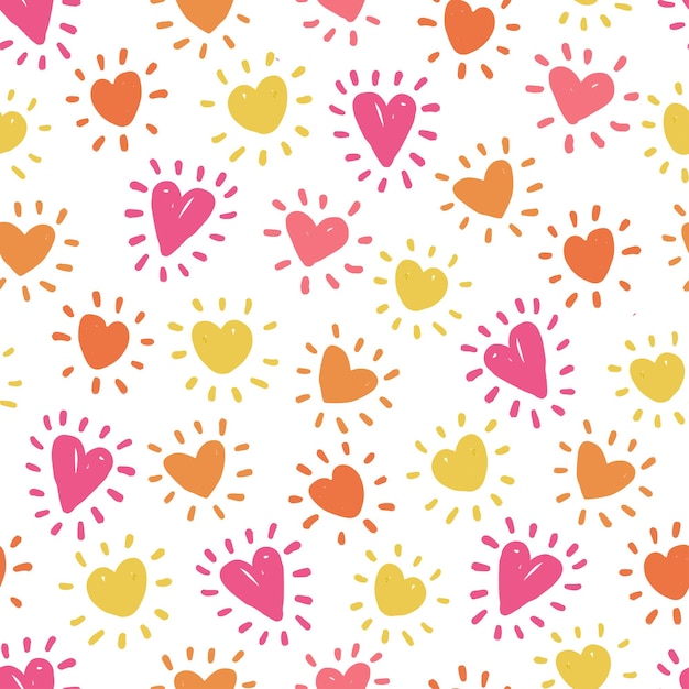 Seamless valentine day pattern background with mixed heart like a sunny , valentine card