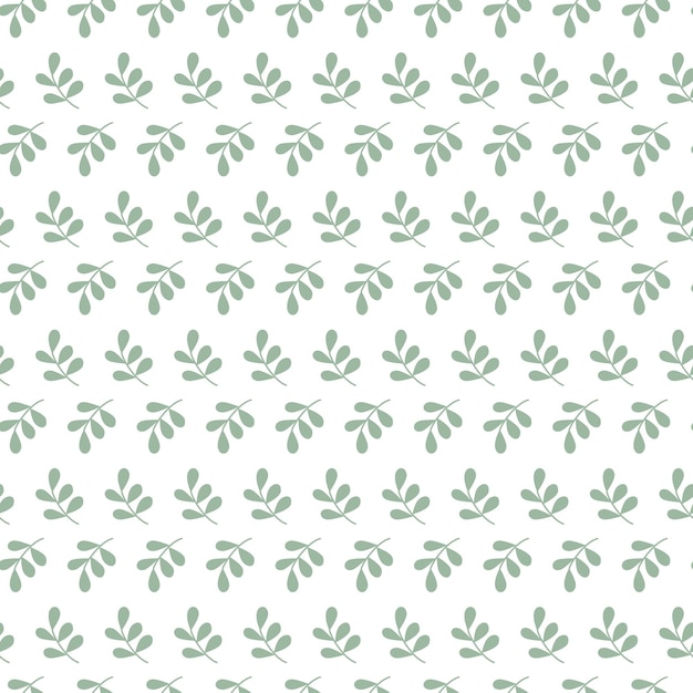 Seamless vector background. Cute pictures of green foliage,leaves.Children's print in soft pastel