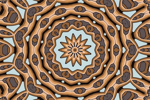 Seamless vector background with ethnic design doodle art mandala pattern with colorful ornaments