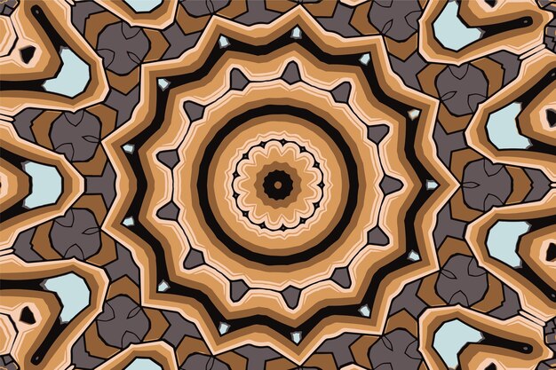 Seamless vector background with ethnic design doodle art mandala pattern with colorful ornaments