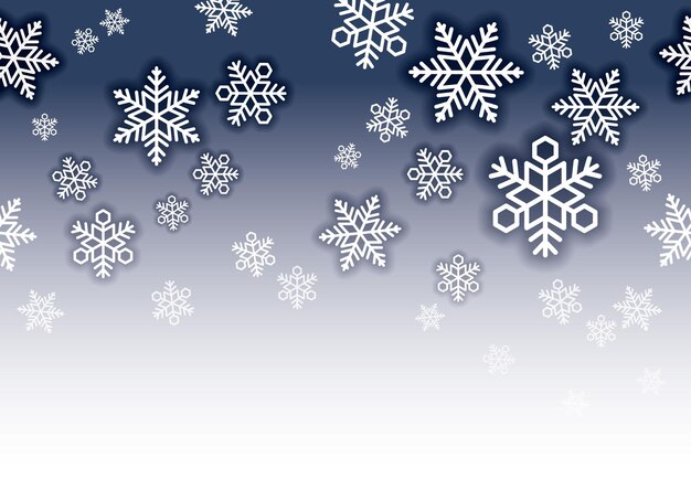 Vector seamless vector background with snowflake pattern and text space horizontally repeatable