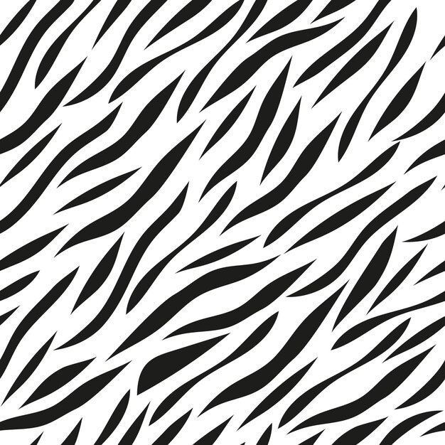 Бесшовный векторный черно-белый рисунок зебры