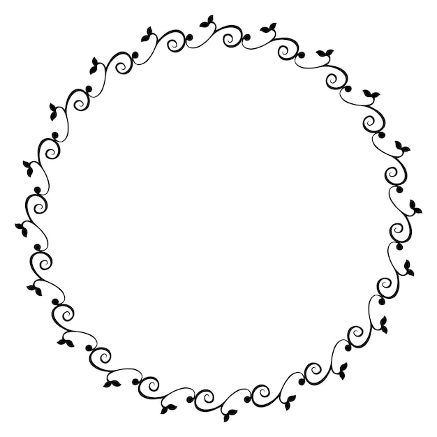 Vector seamless vector circle hand draw sketch floral border