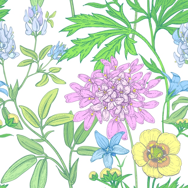 Seamless vector floral pattern.