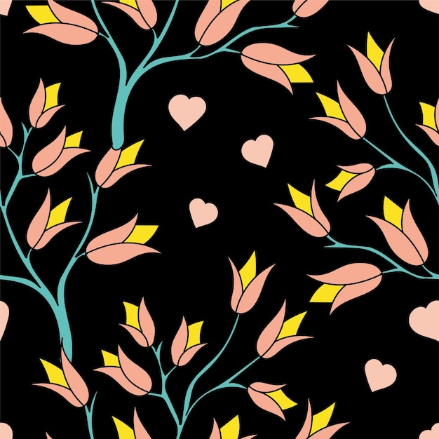 Seamless vector flower design pattern