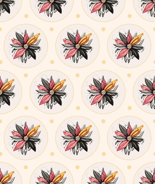 背景のベクトルのシームレスベクトルの花のパターン