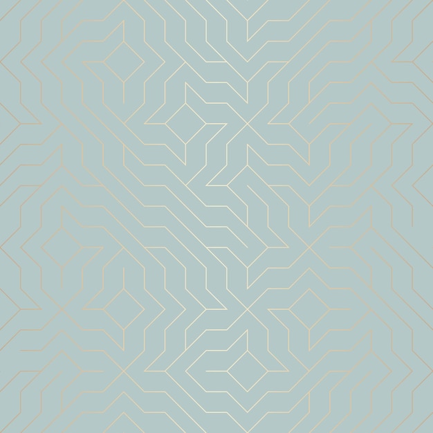 Seamless vector geometric golden line pattern. abstract background copper texture on blue green. simple minimalistic graphic print. modern turquoise trellis grid. trendy hipster sacred geometry.