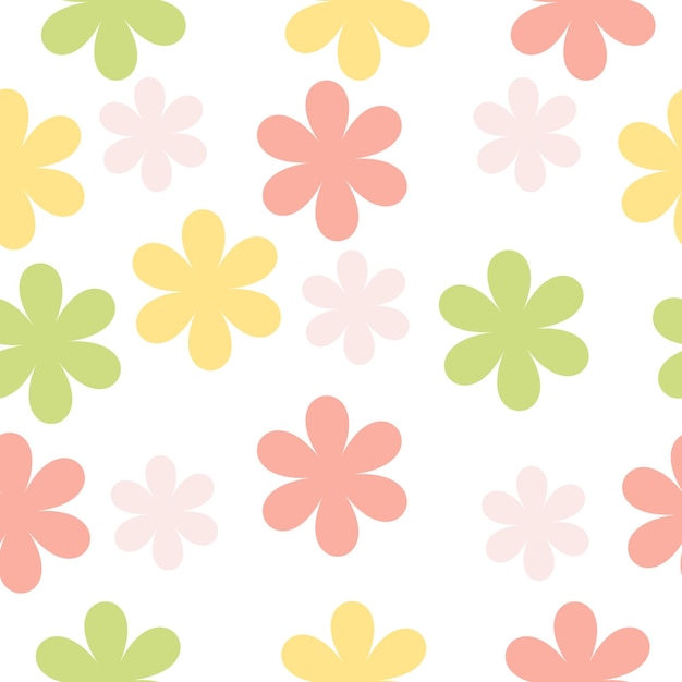 Seamless vector graphic floral pattern in gentle pastel colors