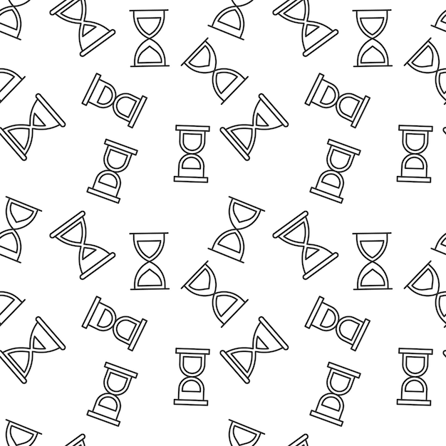 Seamless vector monochrome pattern of hourglasses for covers shops wrappers sites apps