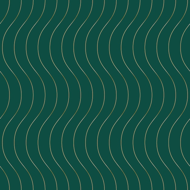 Seamless vector pattern, background. Abstract golden waves on a green background.