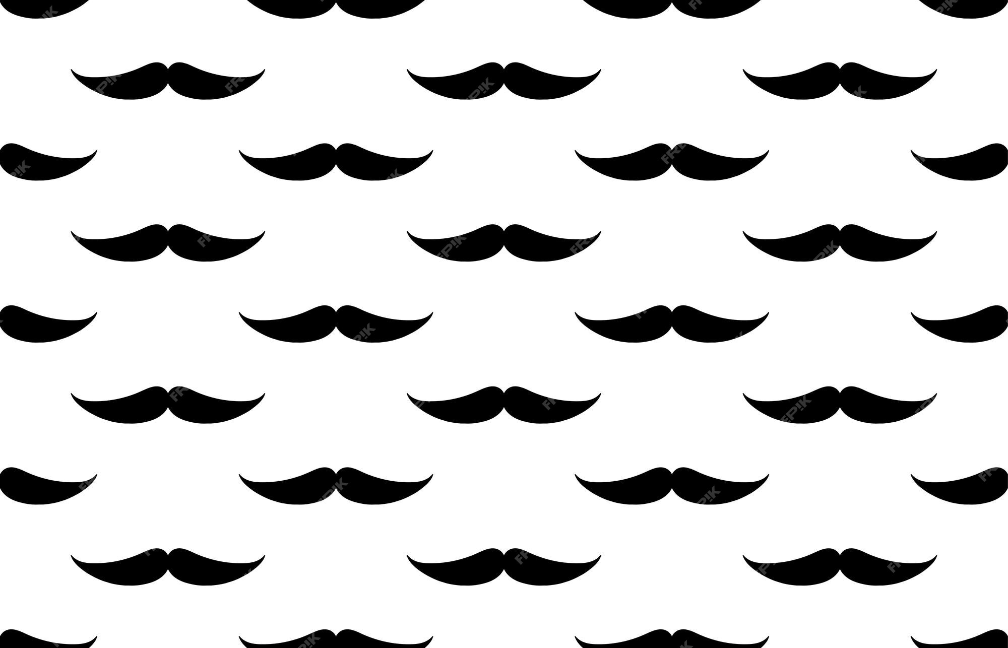 Premium Vector | Seamless vector pattern background or texture with black  curly vintage retro gentleman mustaches on white background for websites desktop  wallpaper blog web design