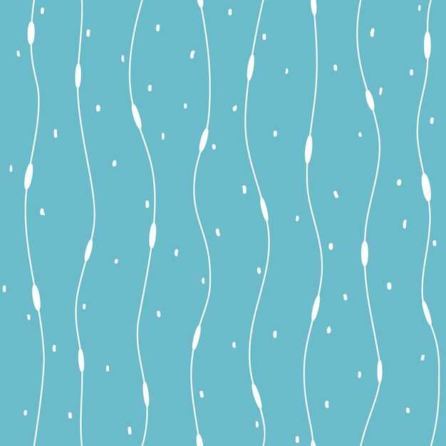 Seamless vector pattern blue background with white lines and dots Great for textile packaging