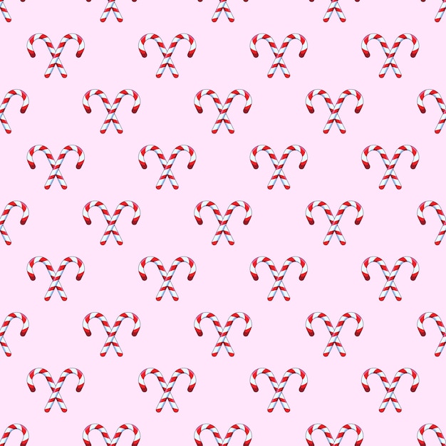 Seamless vector pattern of candy on pink background Suitable for fabric textile wrappers postcards