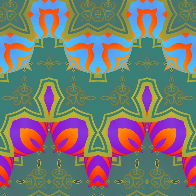 Seamless vector pattern Colorful ethnic ornament Arabesque style