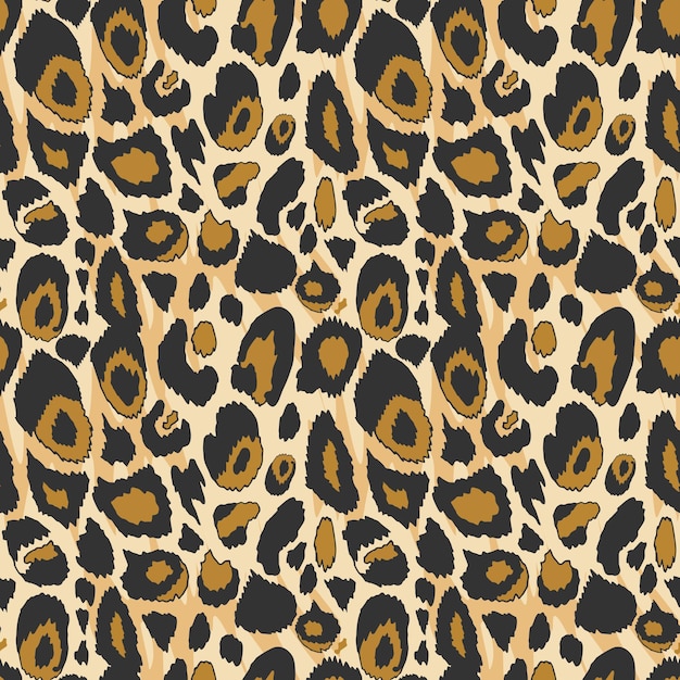 Vector seamless vector pattern drawn with simple leopard spots