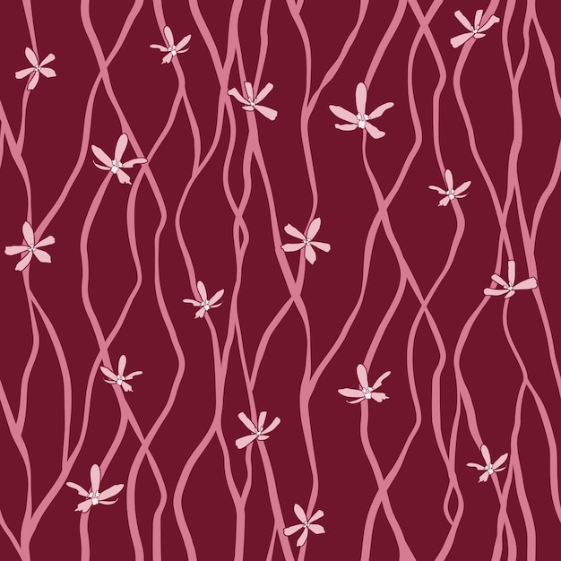 Seamless vector pattern Flowers on climbing vines Great for textile packaging wrapping