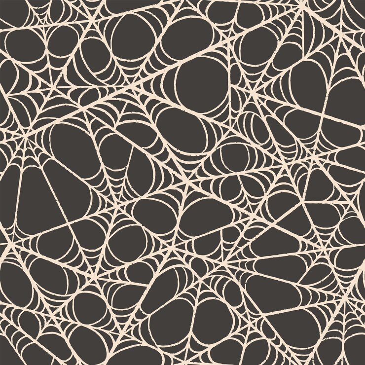 Vector seamless vector pattern hand drawn endless spiderweb great for halloween decor textile scrapbook