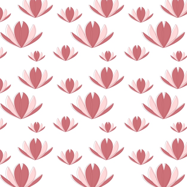 Seamless vector pattern of lily flower or lotus flower