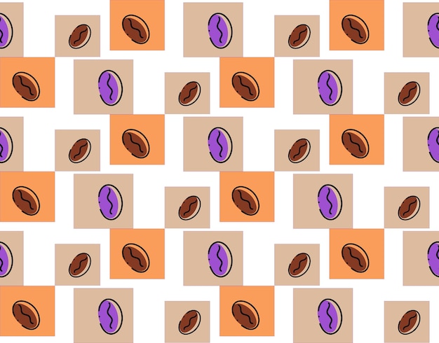 Seamless vector pattern made of coffee beans