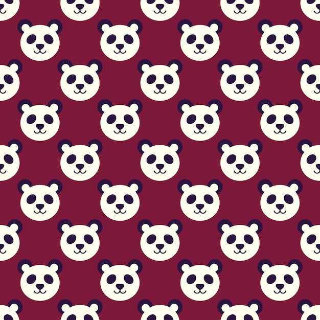 Seamless vector pattern of panda head for printing and wrapping