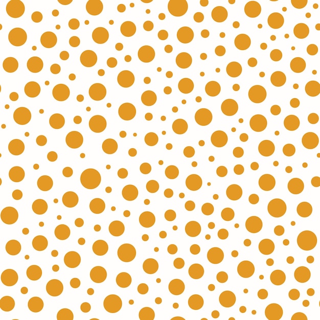 Vector seamless vector pattern in polka dot style chaotic orange circles on a light background