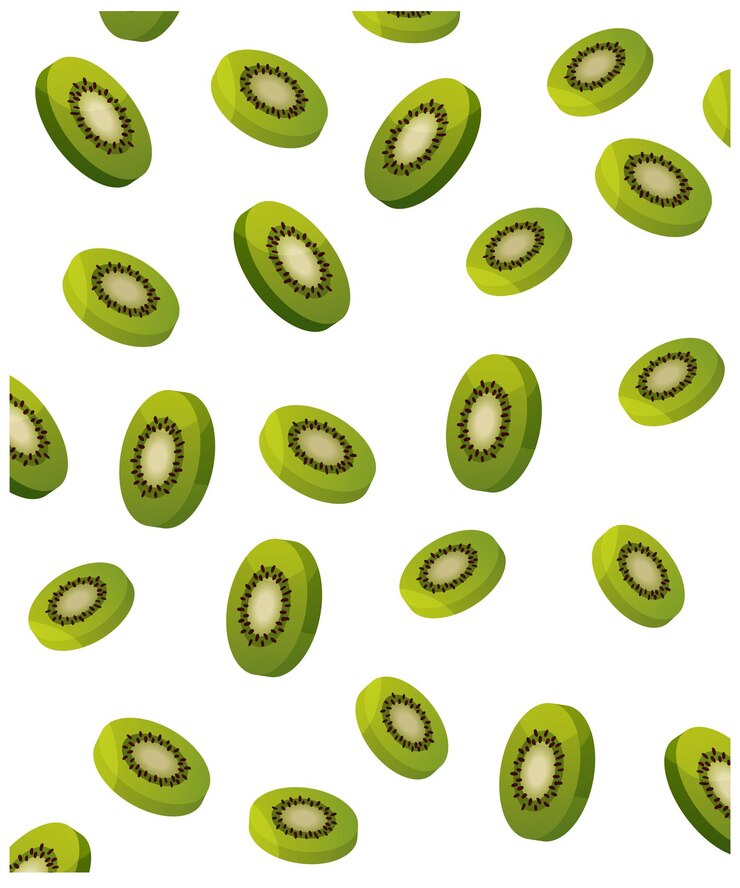 Vector seamless vector pattern of ripe kiwifruit