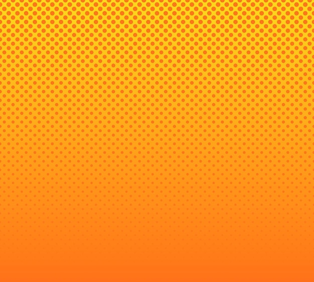 Vector seamless vector pattern of small orange dots on a yellow background