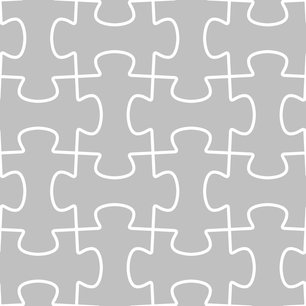 Seamless Vector Pattern Tile with Puzzle Outline