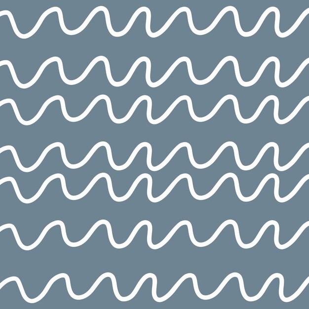 Vector seamless vector pattern of white wavy lines on a gray background