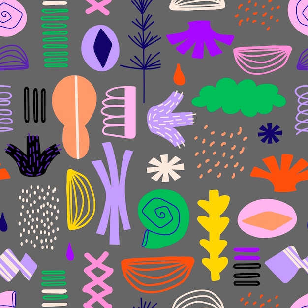 Seamless vector pattern with abstract trendy elements