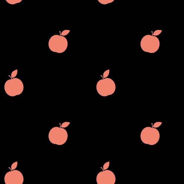 Seamless vector pattern with apple on a white background