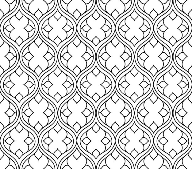 Vector seamless vector pattern with arabic oriental ornaments for backgrounds wallpapers and designs