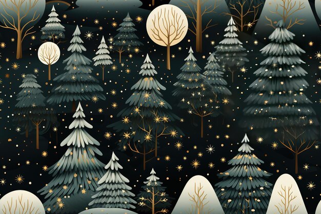 Vector seamless vector pattern with christmas trees can be used for wallpaper pattern fills web page bac