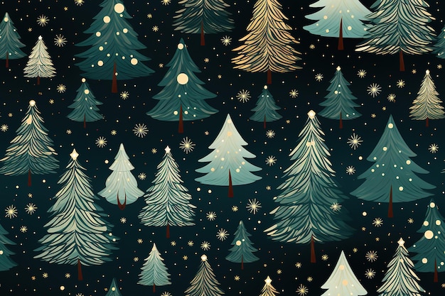 Seamless vector pattern with Christmas trees Can be used for wallpaper pattern fills web page bac