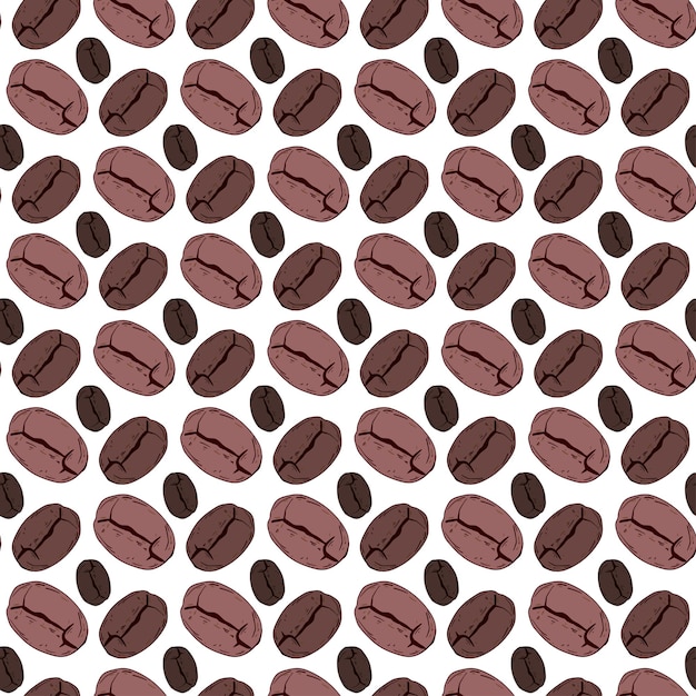 Vector seamless vector pattern with coffee beans